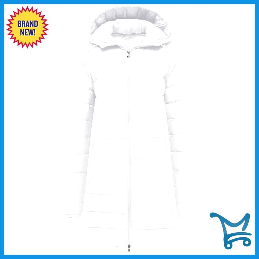 Long Puffer Coat Hooded Lightweight Winter Jacket Chic Minimal Oversized